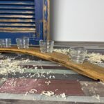 Teelichthalter aus Fassdaube für 4 Teelichter, auch als Adventslicht geeignet