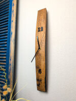 Wanduhr aus Weinfassdaube für Weinliebhaber | 60 x 8 cm | Holzzahlen | gewachst – Bild 3